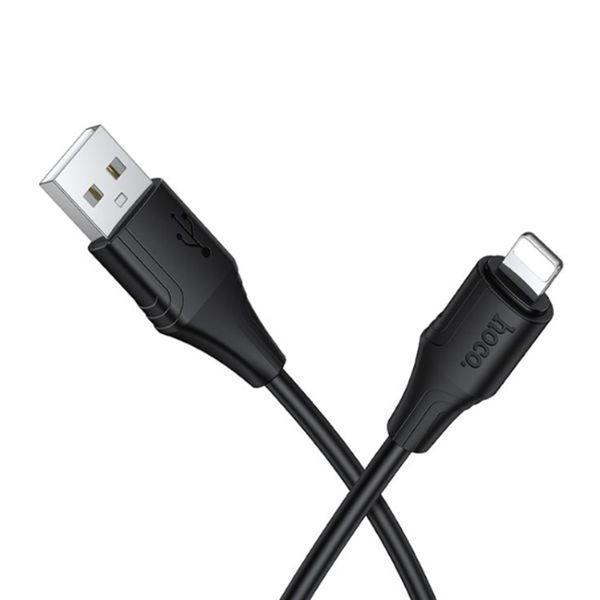 USB Cable Hoco Lightning X124 2.4A 1m black 44123 фото