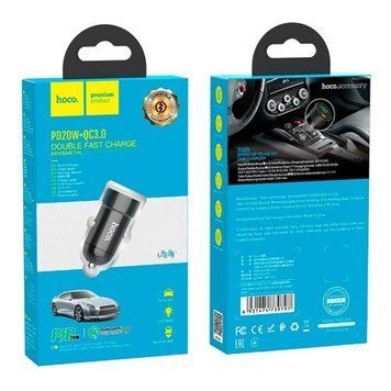 АЗП Hoco Z32B PD 20W/ QC3.0 18W (1USB/1USB-C) black 40505 фото