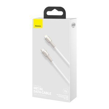 Cable Baseus Cafule Metal Type-C to Lightning PD 20W (1m) white 03560 фото