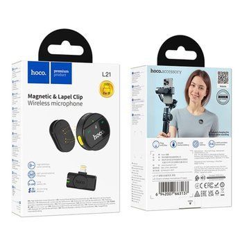 Мікрофон петличний bluetooth Hoco L21 Lightning black 44280 фото