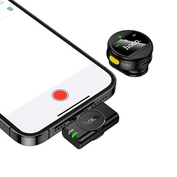Мікрофон петличний bluetooth Hoco L21 Lightning black 44280 фото