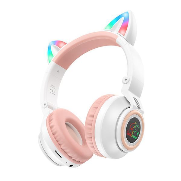 Навушники Big Bluetooth Borofone BO 18 Cat white 38598 фото