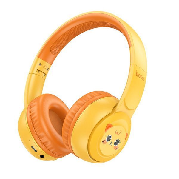 Навушники Big Bluetooth Hoco W60 Cat yellow 44232 фото