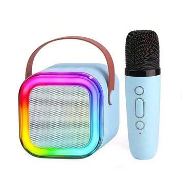 Колонка Bluetooth K12 2 мікрофони дитяче караоке blue 37680 фото