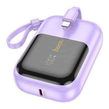 Power bank 10 000 mah Hoco Q20 22.5W+PD20W fully with digital display and cable Purple 00688 фото