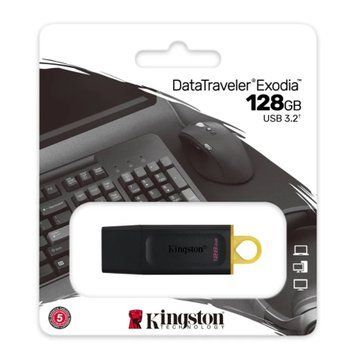 USB Flash 128 GB Kingston DT Exodia Black-Yellow 3.2 UA 27904 фото