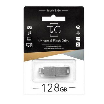 USB Flash 128 GB T&G 008 Lighting 3.0 Silver 37963 фото