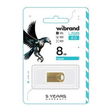USB Flash 8 GB Wibrand Hawk Gold UA 32174 фото