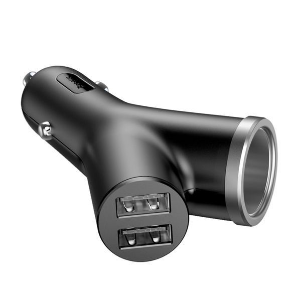 АЗП Baseus Y type dual USB+cigarette 3.1A black 41770 фото