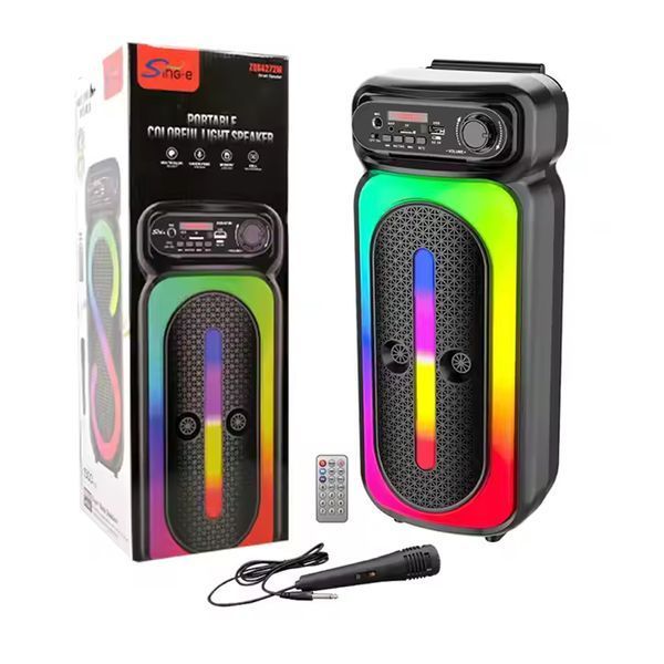 Колонка BIG Bluetooth Sing-e ZQS4270M з RGB-підсвічуванням + 1 мікрофон black 38917 фото