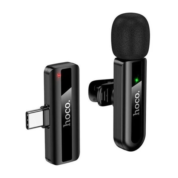 Мікрофон петличний bluetooth Hoco L20 Type-C black 07664 фото