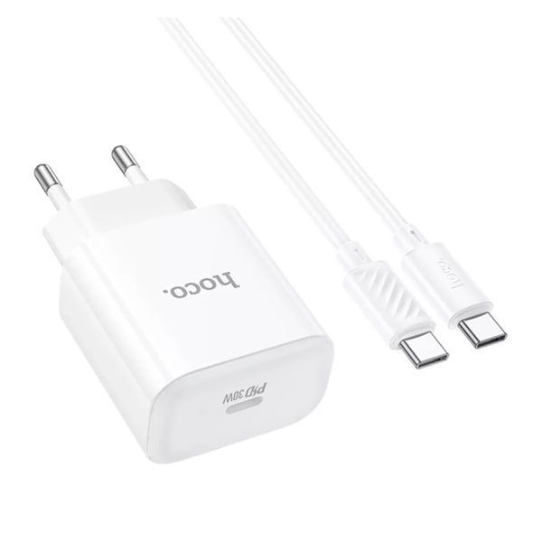 МЗП Hoco C76A Pro PD 30W (1USB-C) + cable Type-C to Type-C white 35275 фото