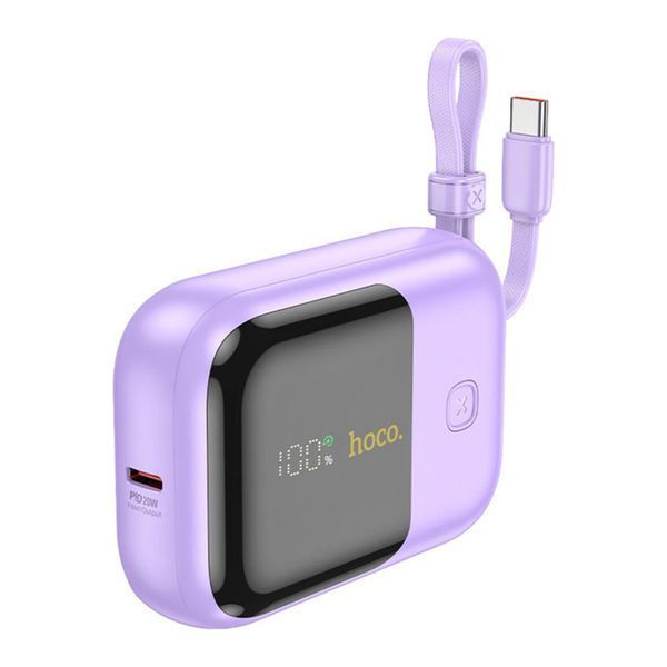 Power bank 10 000 mah Hoco Q20 22.5W+PD20W fully with digital display and cable Purple 00688 фото
