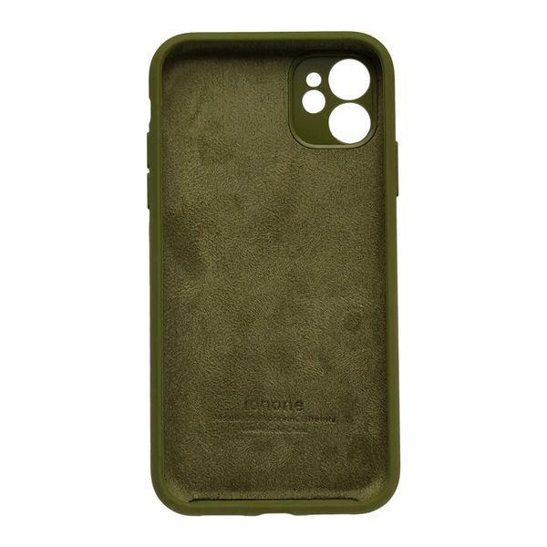 Silicone case Full square close camera iPhone 11 khaki 28909 фото