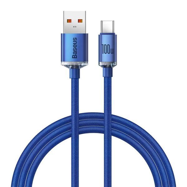 USB Cable Baseus Crystal Shine Series Type-C 100W (1.2m) blue 10335 фото