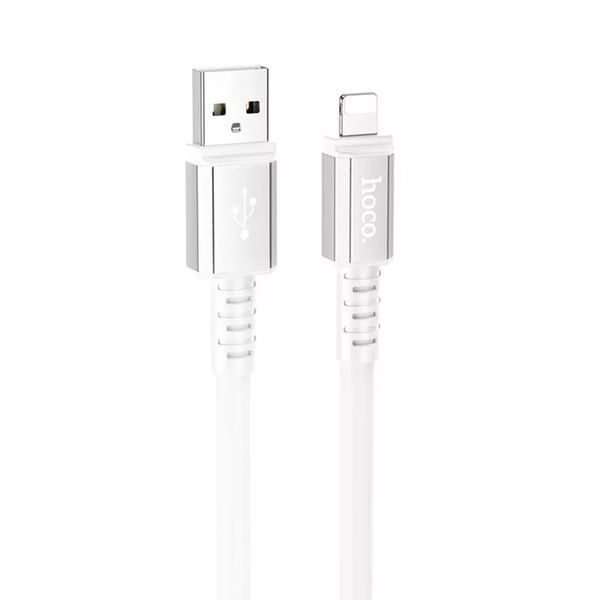 USB Cable Hoco Lightning X85 2.4A 1m white 44468 фото