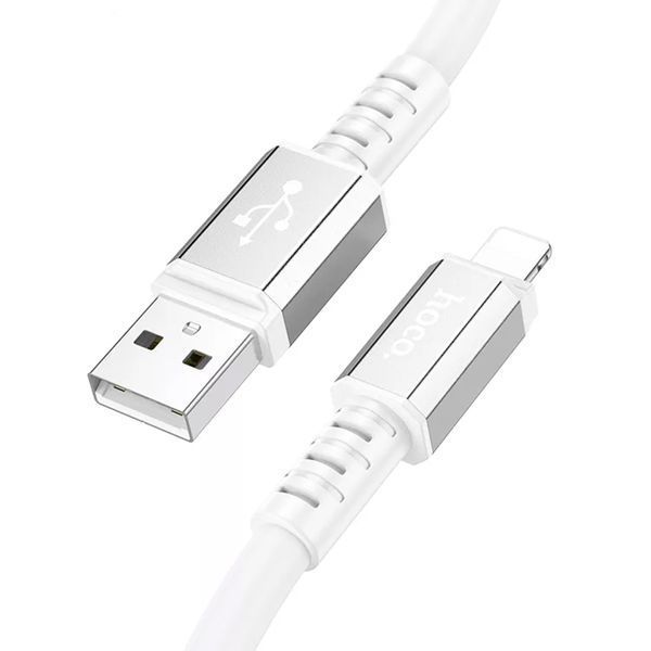 USB Cable Hoco Lightning X85 2.4A 1m white 44468 фото
