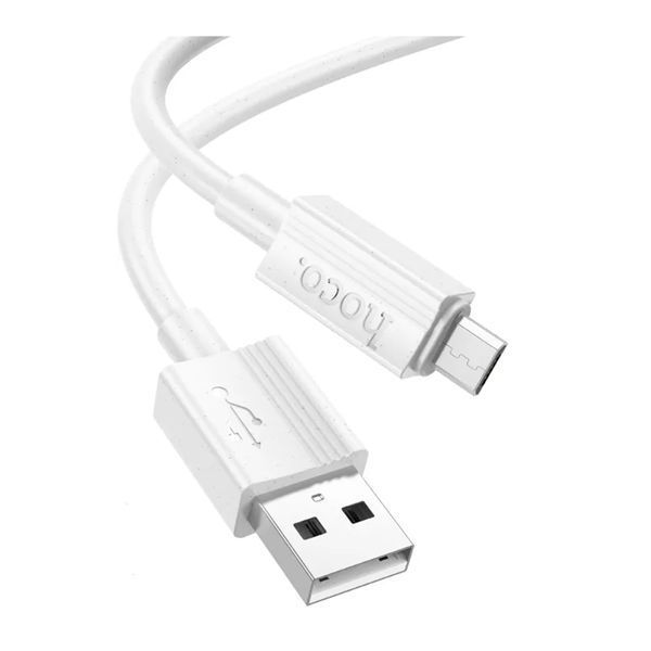 USB Cable Hoco Micro usb X107 2.4A 1m white 38439 фото