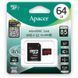 MicroSD 64GB Apacer UHS-I 85R Class10 + SD adapter 21097 фото 1