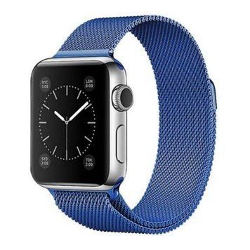 Ремінець Apple watch 42/44/45mm Milanese Loop blue 35586 фото