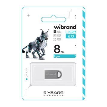 USB Flash 8 GB Wibrand Lynx Silver UA 23517 фото