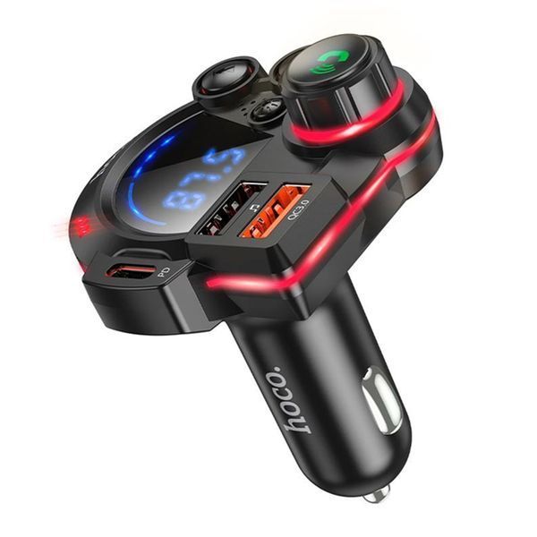 FM трансмістер Bluetooth Hoco DFM01 PD20W QC3.0 black 42703 фото
