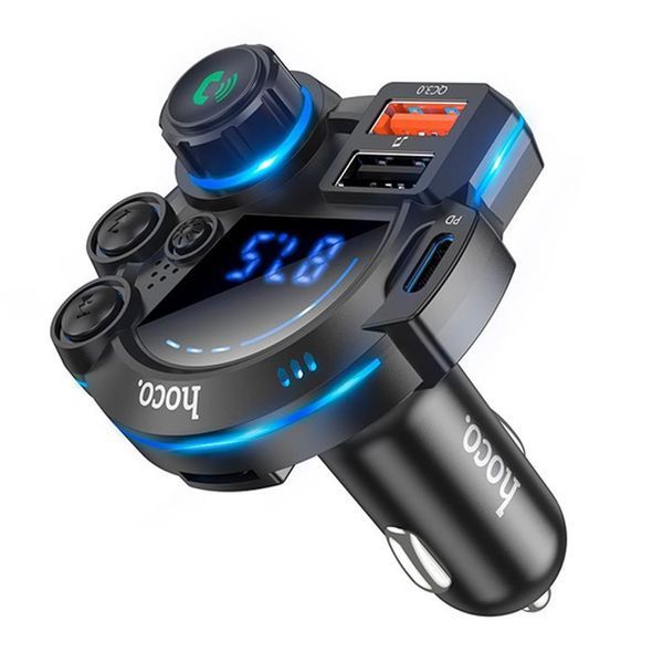 FM трансмістер Bluetooth Hoco DFM01 PD20W QC3.0 black 42703 фото