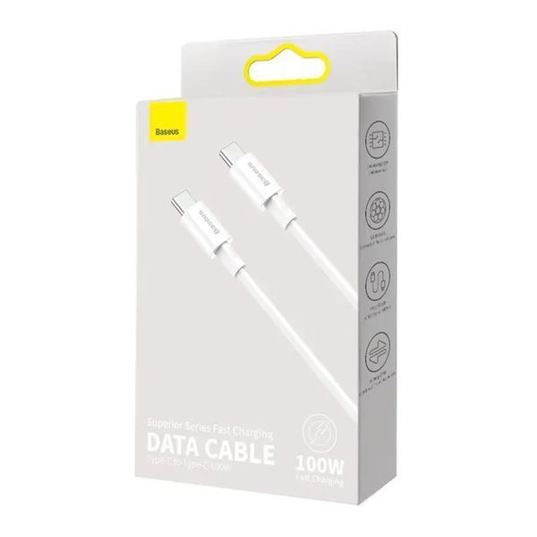 Кабель Baseus Superior Series (SUPERVOOC) Fast Charging Data Type-C 65W (2m) white 18638 фото