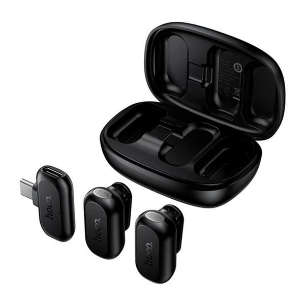 Мікрофон петличний bluetooth Hoco L26 Type-C black 48996 фото