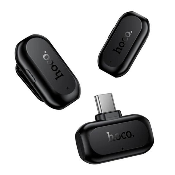 Мікрофон петличний bluetooth Hoco L26 Type-C black 48996 фото