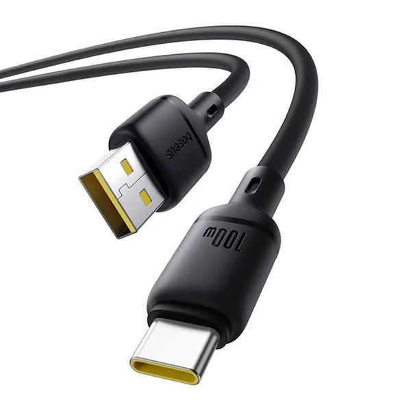 USB Cable Baseus Silky Series Fast Charging Type-C 100W (1m) black 45966 фото