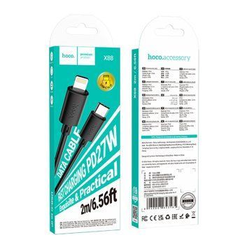 Cable Hoco Type-C to Lightning X88 20W/3A 2m black 03503 фото