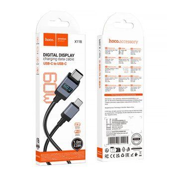 Cable Hoco Type-C to Type-C X118 60w 1m black 42199 фото