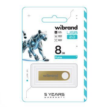 USB Flash 8 GB Wibrand Puma Gold 23612 фото