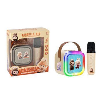 Колонка Bluetooth K52A 1 мікрофон дитяче караоке Labubu milk 44375 фото