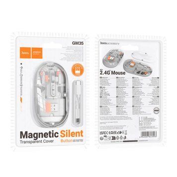 Мишка Bluetooth Hoco GM35 white з вбудованим акумулятором 46306 фото