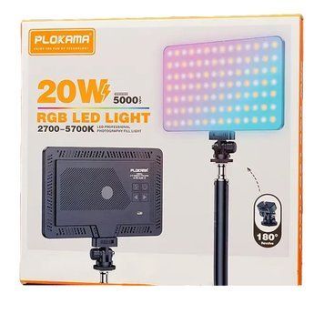 Панель відео/фото лампа PLOKAMA U480 Pro RGB Led 2700K-5700K/20W 2000mah 43192 фото