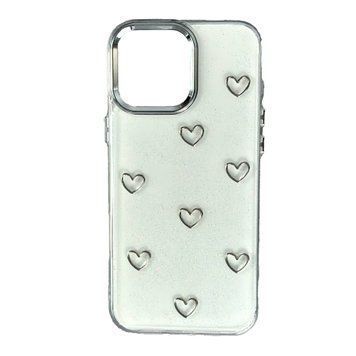 Силікон Xiaomi Redmi Note 13 Pro 4G Clear Shiny heart silver 44717 фото