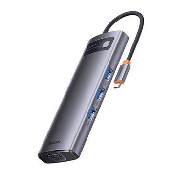 USB-Хаб Baseus Metal Gleam Series 8-in-1 Type-C gray 28982 фото