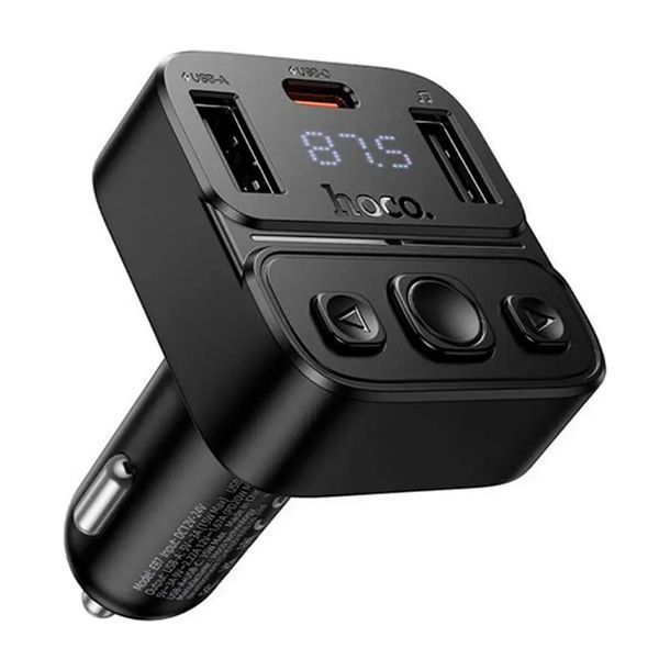 FM трансмістер Bluetooth Hoco E87 PD35W QC3.0 black 42704 фото