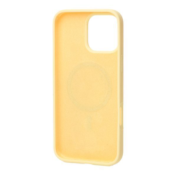 Silicone case iPhone 14 Pro Max with MagSafe Premium yellow 41929 фото
