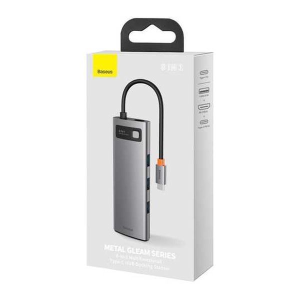 USB-Хаб Baseus Metal Gleam Series 8-in-1 Type-C gray 28982 фото
