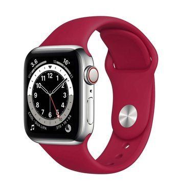 Ремінець Apple watch 38/40/41/SE silicone rose red 23557 фото
