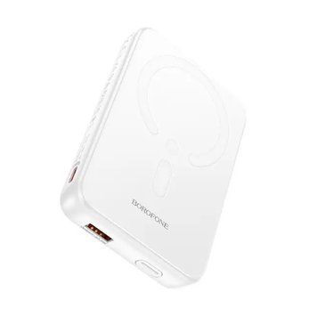 Power bank 10 000 mah Borofone BJ47 Quick PD20W magnetic white 00658 фото