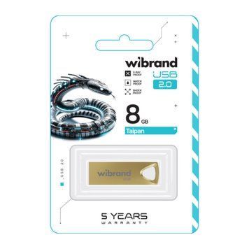 USB Flash 8 GB Wibrand Taipan Gold 23616 фото
