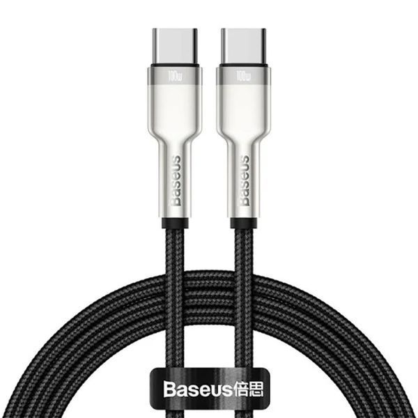 Cable Baseus Cafule Metal Type-C to Type-C 100W (1m) black 03761 фото