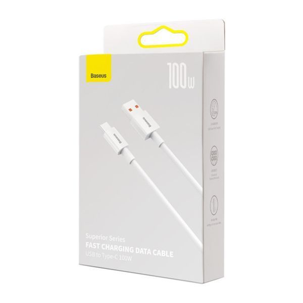 USB Cable Baseus Superior Series Fast Charging Data Type-C 100W (1,5m) white 18696 фото