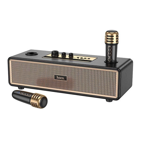 Колонка Bluetooth Hoco BS63 +2 мікрофон black 40413 фото