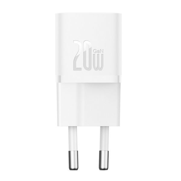 МЗП Baseus GaN5 Mini 20W (1USB-C) + cable Type-C to Type-C 100W (1m) white 00999 фото