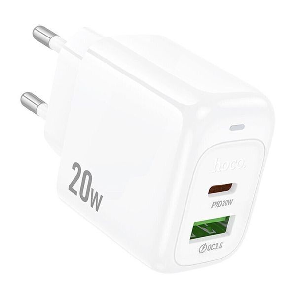 МЗП Hoco CS54A PD 20W/3A (1USB-1USB-C) white 00050 фото